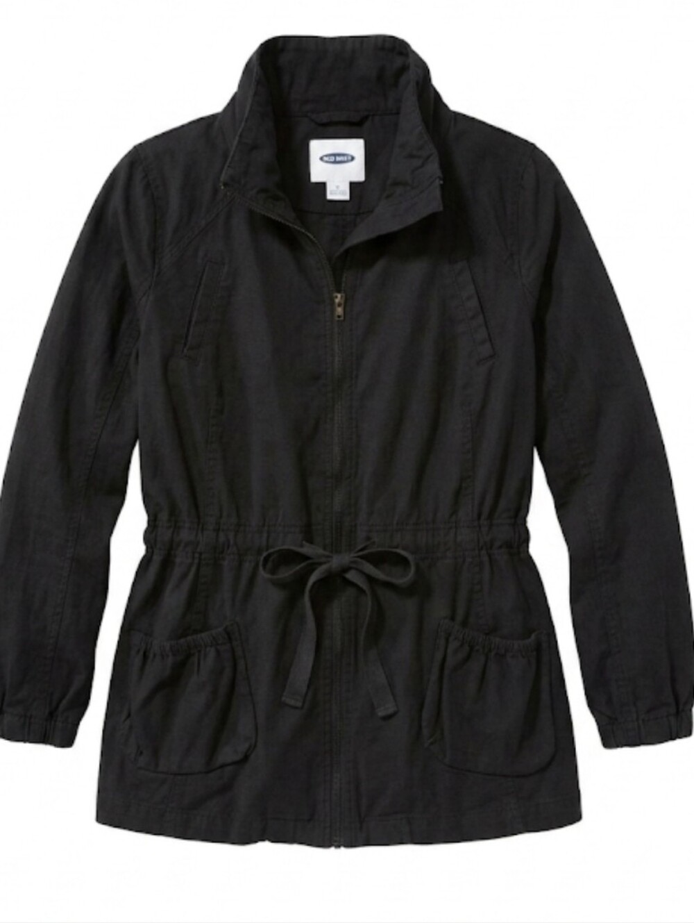 Old Navy Women Large Black Cotton Utility Field Jacket Drawstring 😎 2 for $30